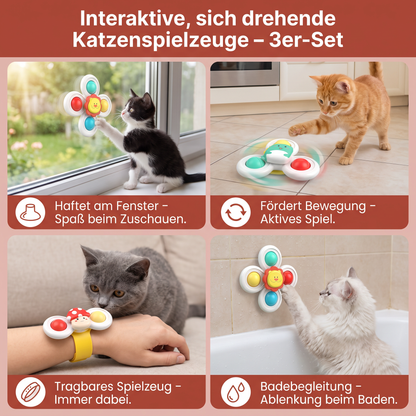 Interaktive, sich drehende Katzenspielzeuge – 3er-Set
