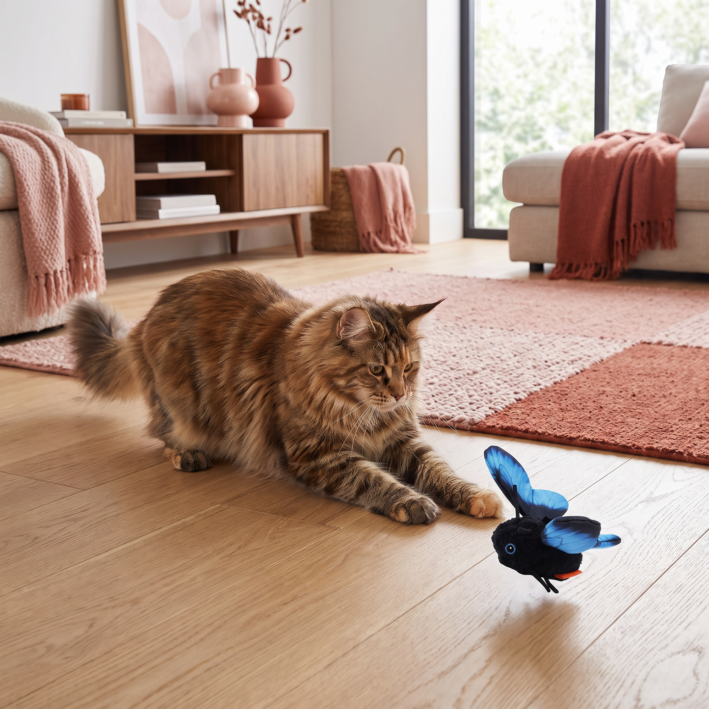 Interaktives flatterndes Schmetterlings-Katzenspielzeug – Automatischer fliegender Teaser