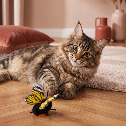 Interaktives flatterndes Schmetterlings-Katzenspielzeug – Automatischer fliegender Teaser