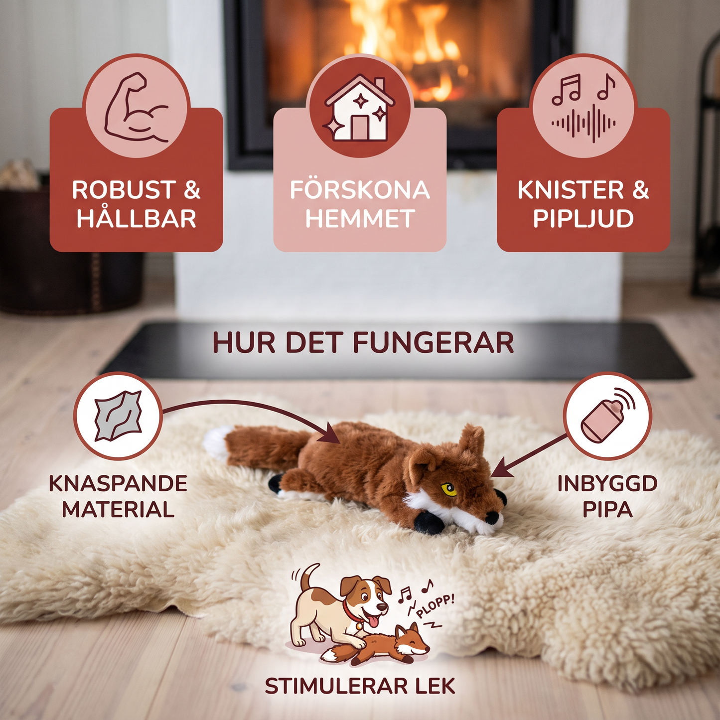 Robustes, füllungsfreies Knister- und Quietsch-Hundespielzeug