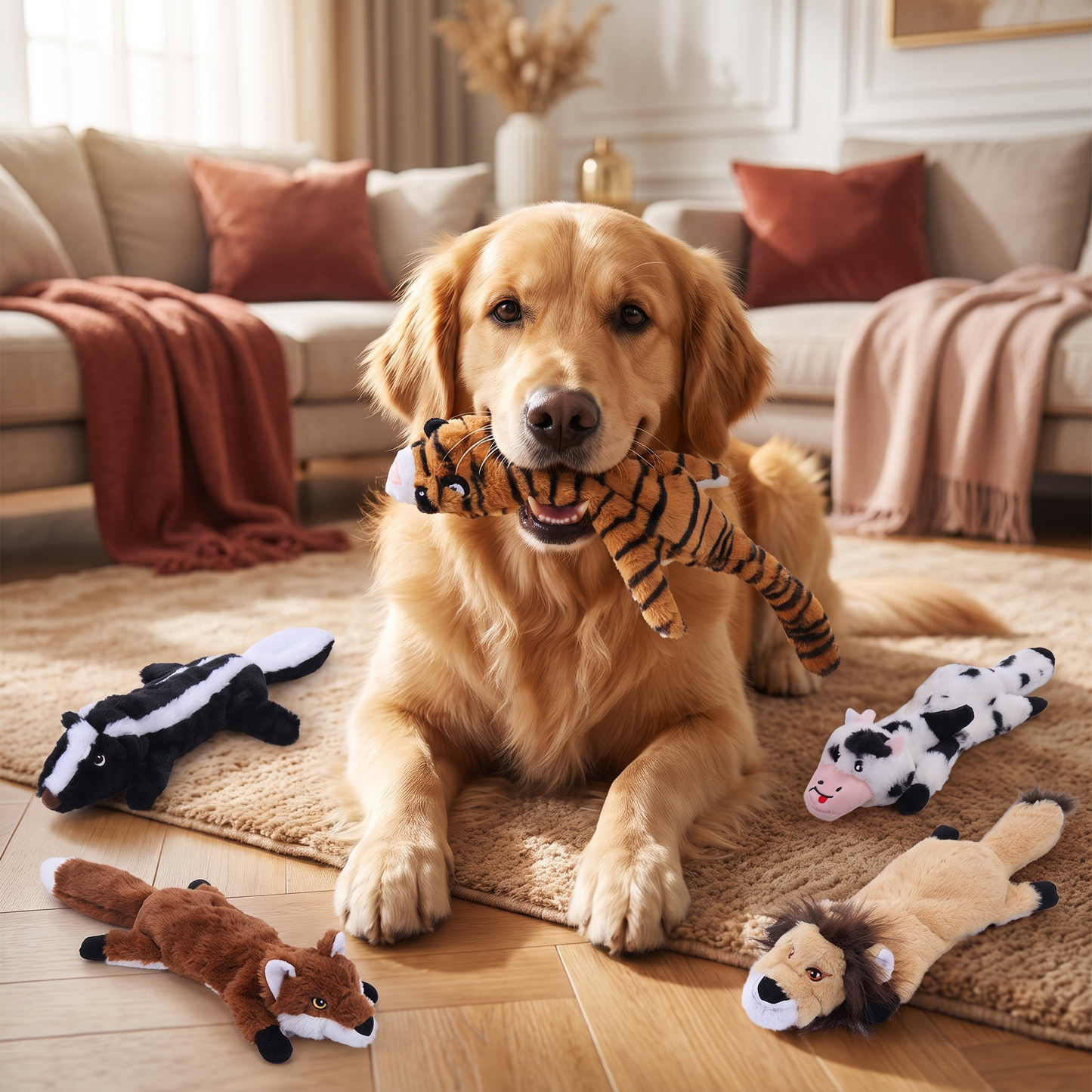 Robustes, füllungsfreies Knister- und Quietsch-Hundespielzeug