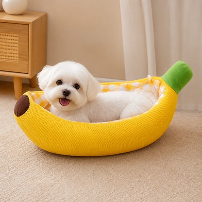 Bananenförmiges gemütliches Haustierbett für Hunde