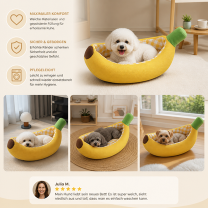 Bananenförmiges gemütliches Haustierbett für Hunde