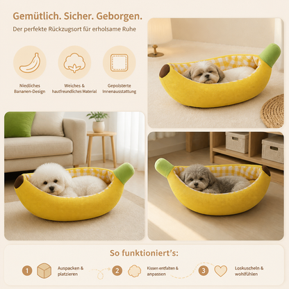 Bananenförmiges gemütliches Haustierbett für Hunde