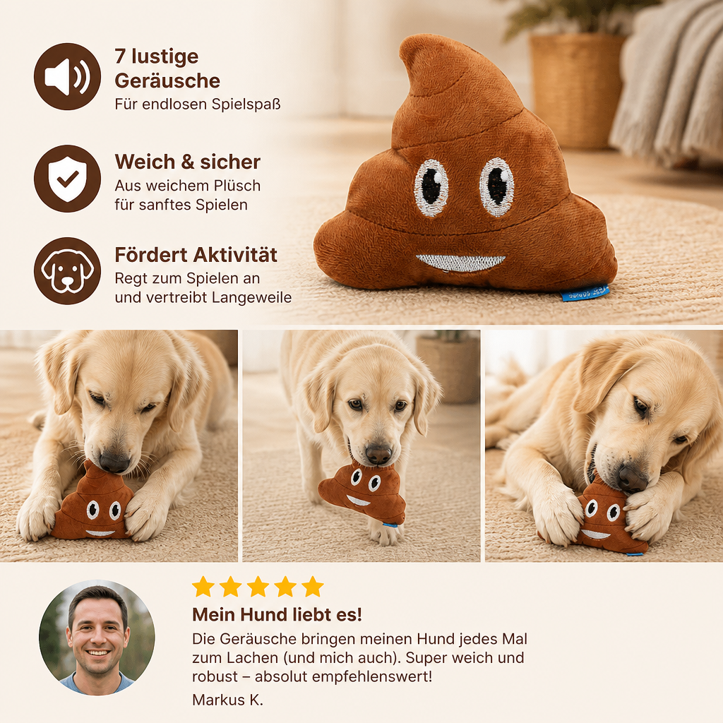 Furzendes Plüsch-Hundespielzeug mit 7 lustigen Geräuschen