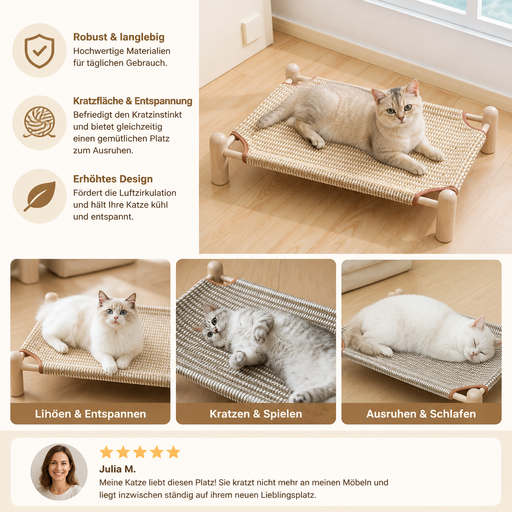 Robuster 2-in-1 hängender Katzenkratzer & Katzenbett