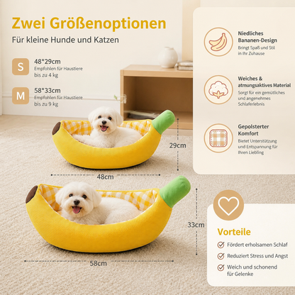 Bananenförmiges gemütliches Haustierbett für Hunde