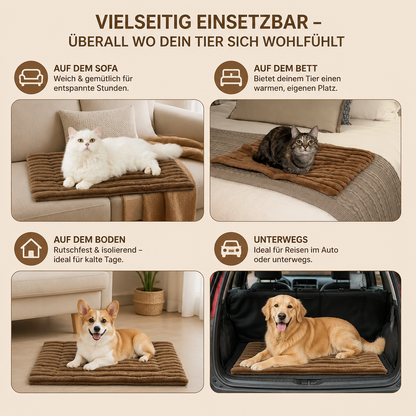 Selbstwärmende Haustiermatte für Katzen & Hunde – Leise, rutschfest & ohne Strom