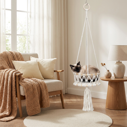 Handgewebtes hängendes Katzenbett