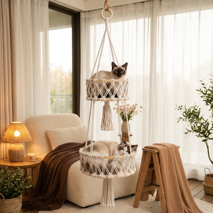 Handgewebtes hängendes Katzenbett
