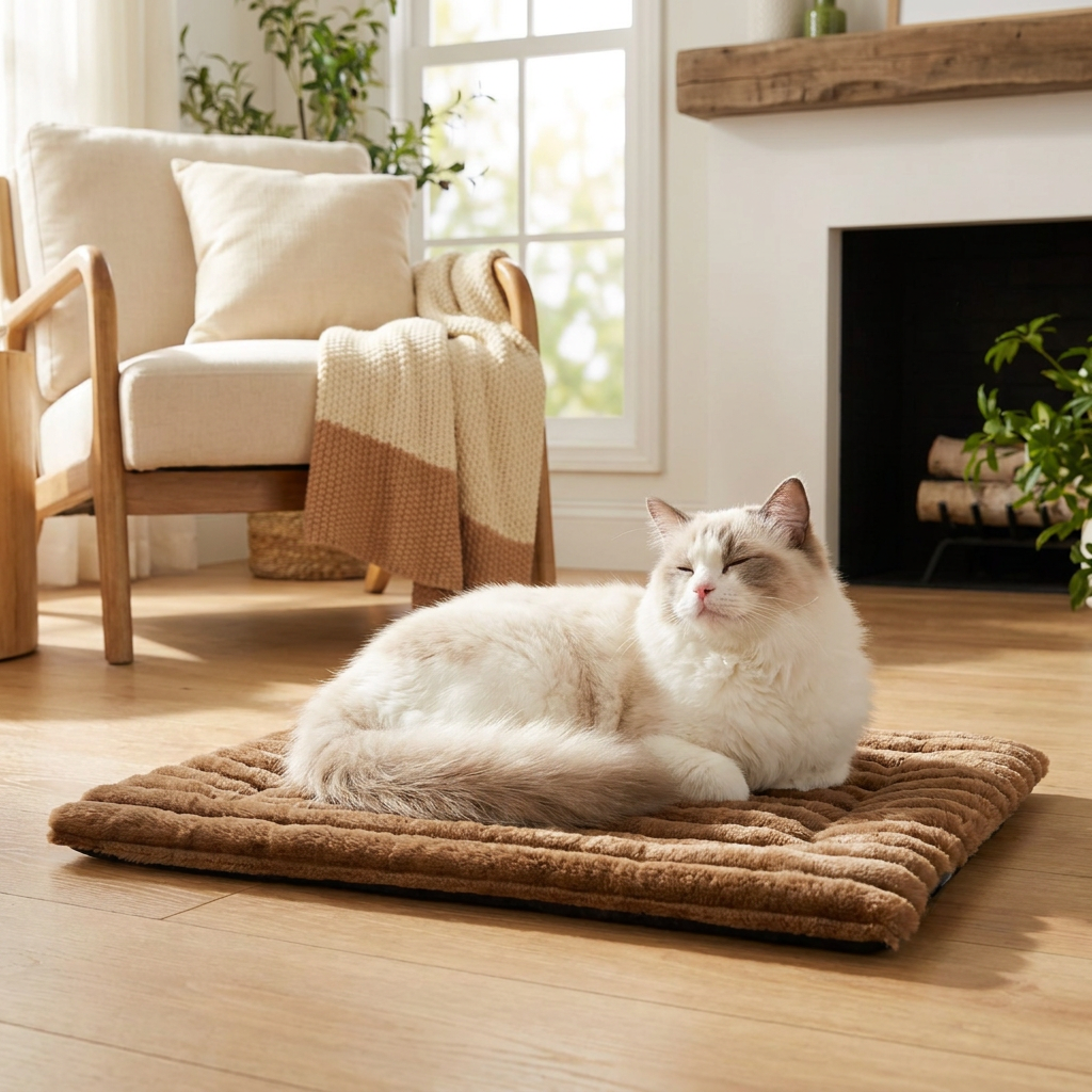 Selbstwärmende Haustiermatte für Katzen & Hunde – Leise, rutschfest & ohne Strom