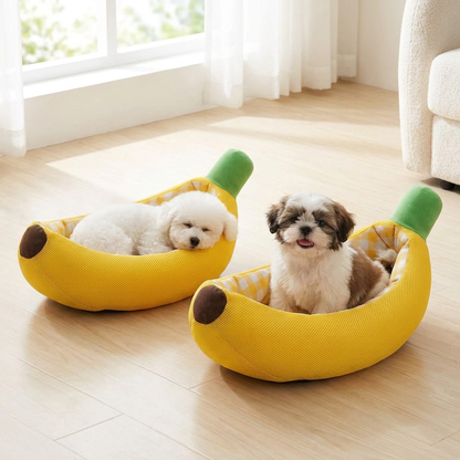 Bananenförmiges gemütliches Haustierbett für Hunde