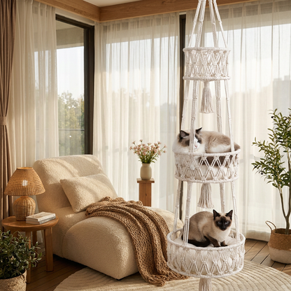 Handgewebtes hängendes Katzenbett