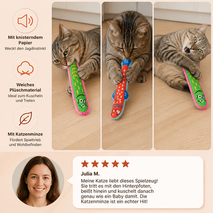 Katzenminze-Knistern-Kicker-Spielzeug – Plüsch-Katzenspielzeug zum Treten und Kuscheln