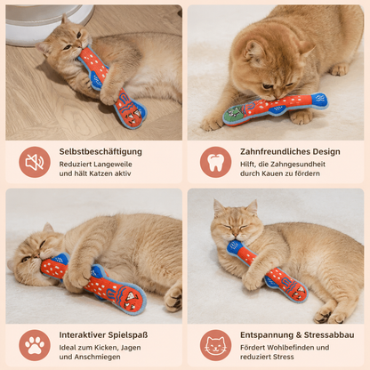 Katzenminze-Knistern-Kicker-Spielzeug – Plüsch-Katzenspielzeug zum Treten und Kuscheln