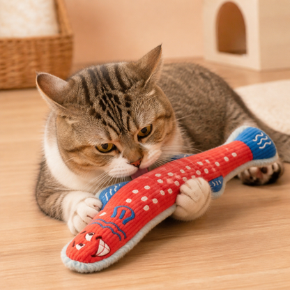 Katzenminze-Knistern-Kicker-Spielzeug – Plüsch-Katzenspielzeug zum Treten und Kuscheln