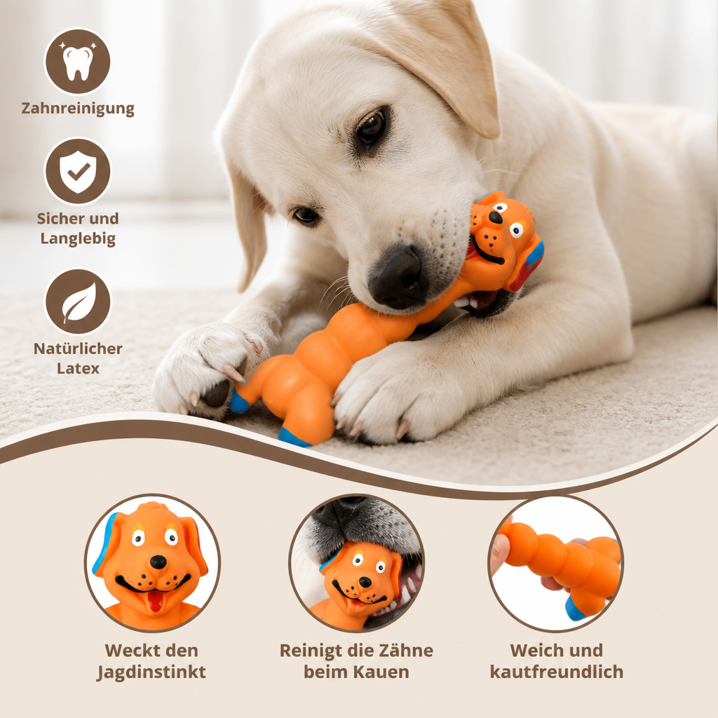 Robustes Hundekauspielzeug aus Naturlatex zur Zahnreinigung