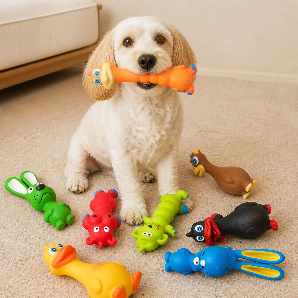 Robustes Hundekauspielzeug aus Naturlatex zur Zahnreinigung