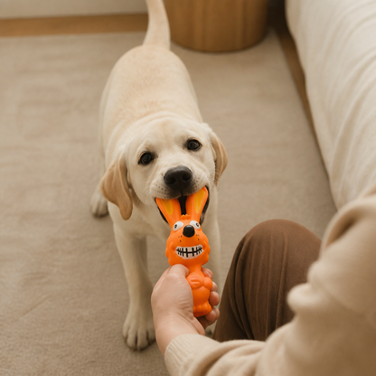 Robustes Hundekauspielzeug aus Naturlatex zur Zahnreinigung