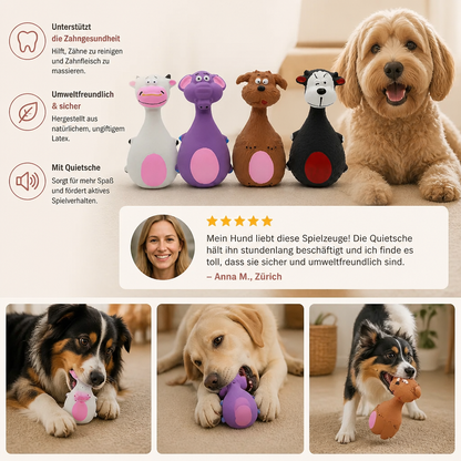 Robustes, umweltfreundliches Latex-Hundespielzeug mit Quietscher & Zahnpflege