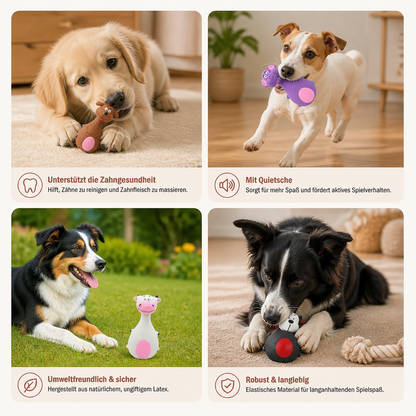 Robustes, umweltfreundliches Latex-Hundespielzeug mit Quietscher & Zahnpflege