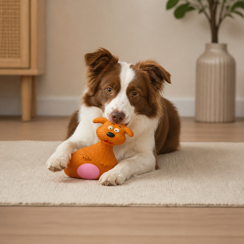 Robustes, umweltfreundliches Latex-Hundespielzeug mit Quietscher & Zahnpflege