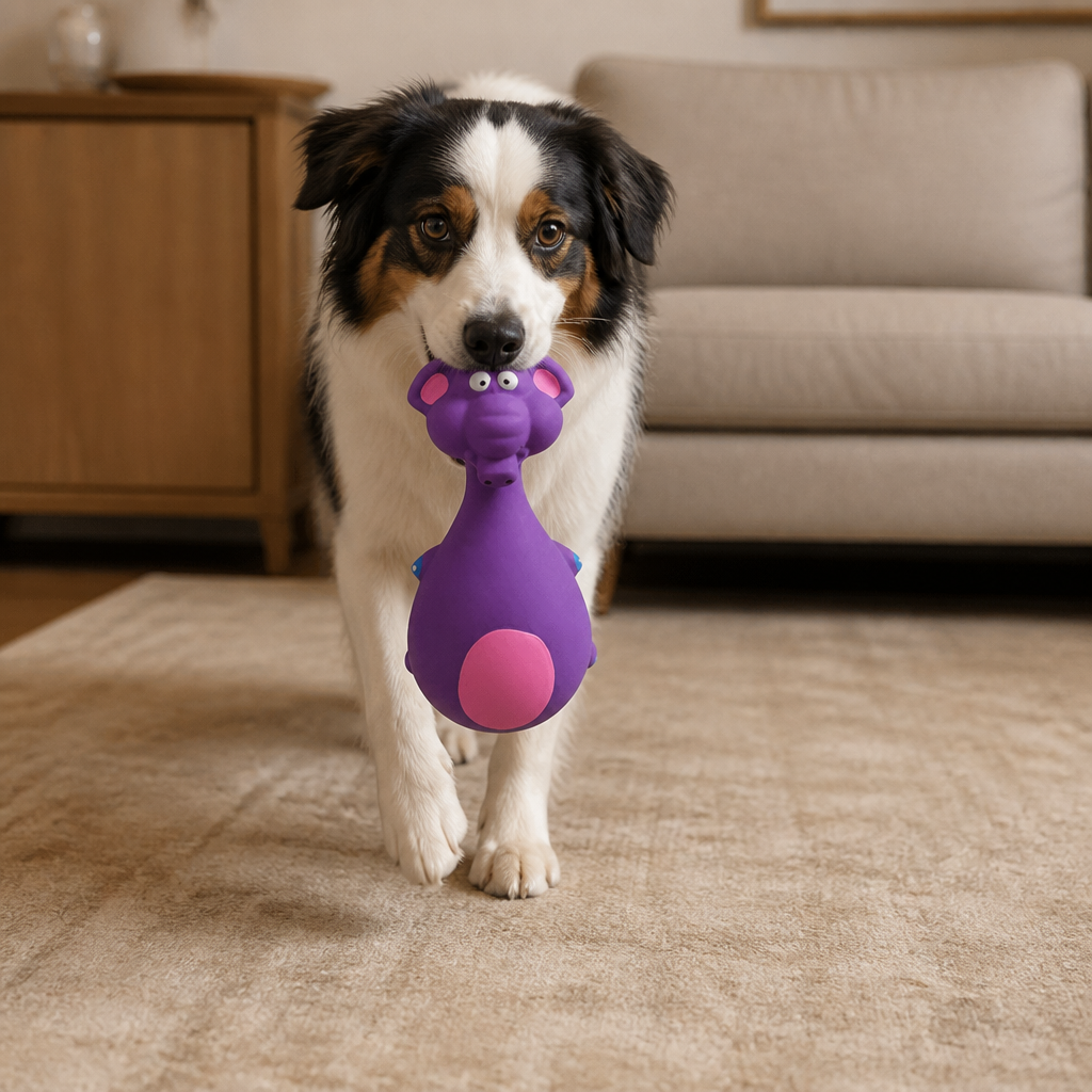 Robustes, umweltfreundliches Latex-Hundespielzeug mit Quietscher & Zahnpflege