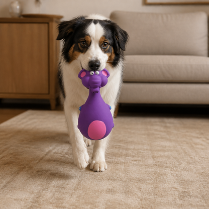 Robustes, umweltfreundliches Latex-Hundespielzeug mit Quietscher & Zahnpflege