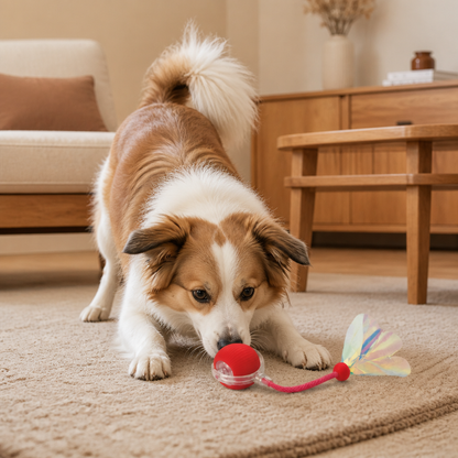 Verbesserter „Smart Rolling Dog Ball“ – strapazierfähiges interaktives Spielzeug mit Netzschwanz