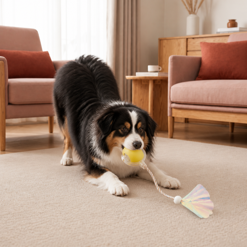 Verbesserter „Smart Rolling Dog Ball“ – strapazierfähiges interaktives Spielzeug mit Netzschwanz