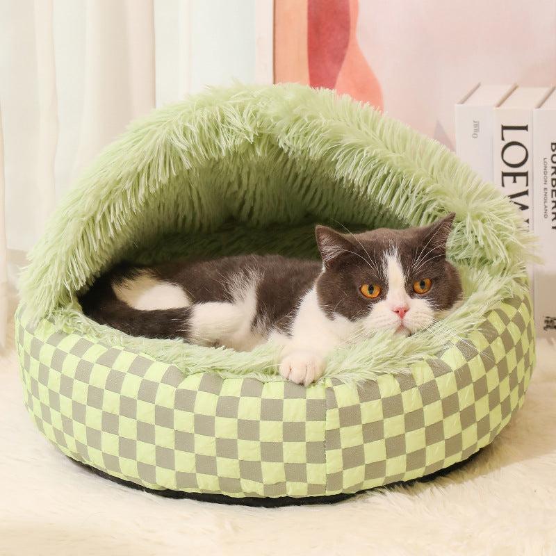 Karierte Kuschelhöhle Für Katzen