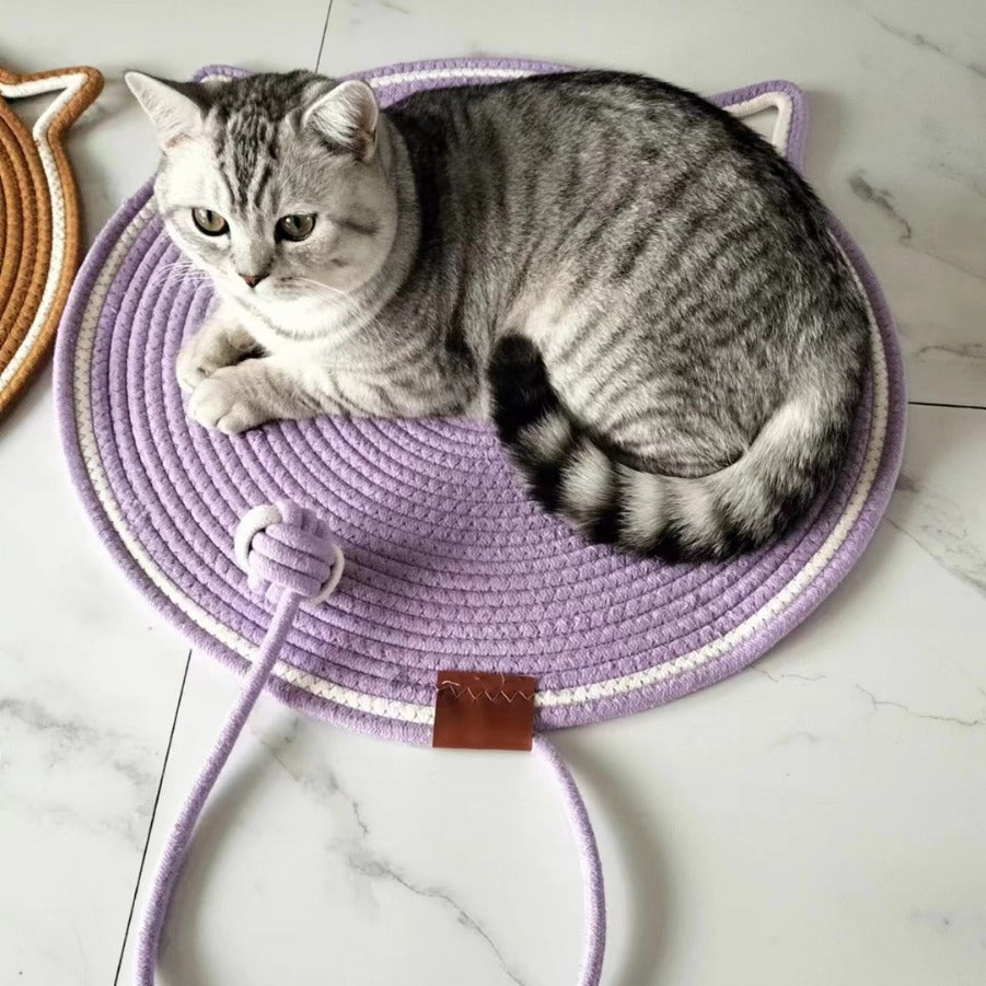 Kratzteppich für Katzen mit integriertem Spielzeug