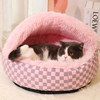 Karierte Kuschelhöhle Für Katzen