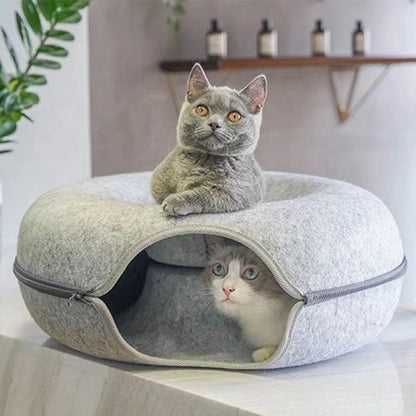 2in1 Premium Katzenbett Donut und Höhle
