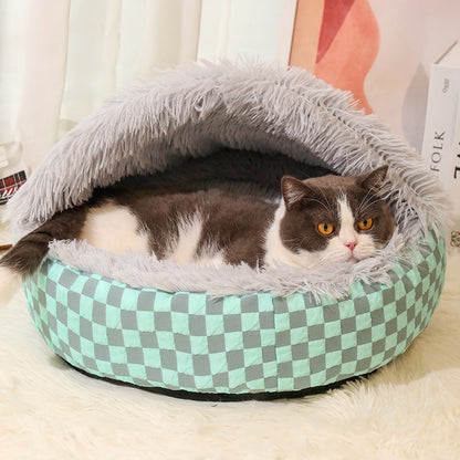 Karierte Kuschelhöhle Für Katzen