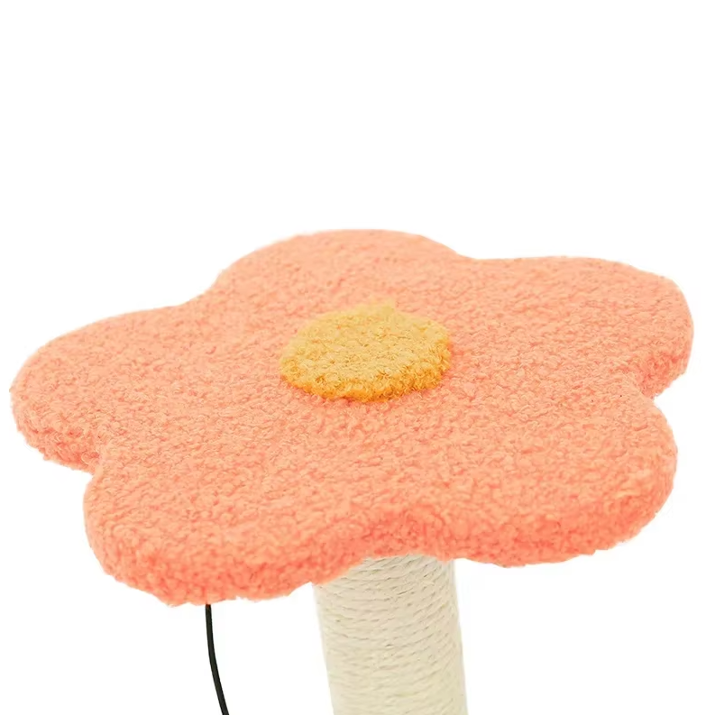 Katzenkratzbaum Sonnenblume – Kratzsäule Mit Spielzeug Und Interaktivem Katzenspielplatz