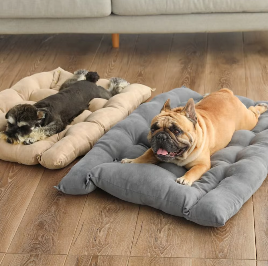 Kuscheliges Hundebett mit Kissen – Weiches  Waschbares Haustierbett für Hunde  Katzen