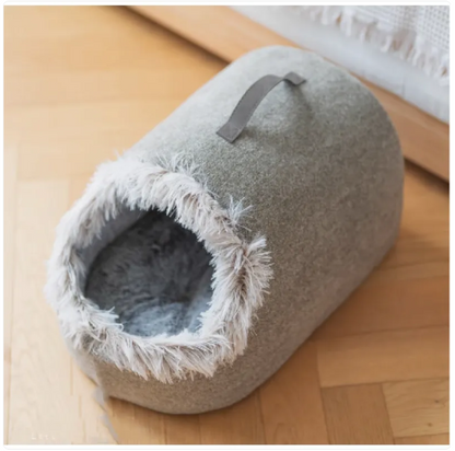 Katzenhaus-Bett Mit flauschigem Rand für Ultimativen Komfort