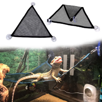 Hängematte für Reptilien – Netz-Hängematte mit Saugnäpfen für Terrarien