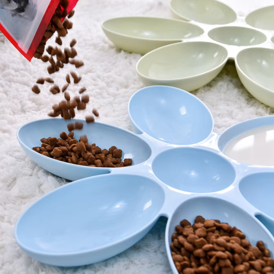 Blumenförmiger Futterteller für Katzen – 6 Schalen In Verschiedenen Farben