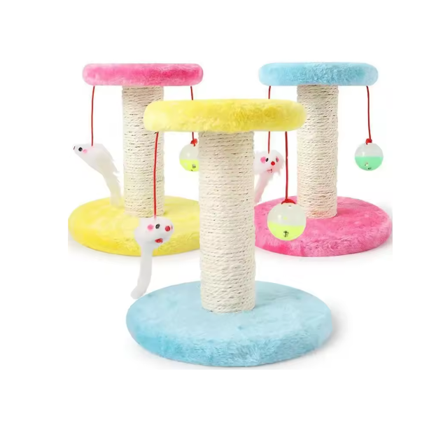 Katzenkratzbaum mit Spielzeug – Kratzsäule mit interaktivem Ball und Maus