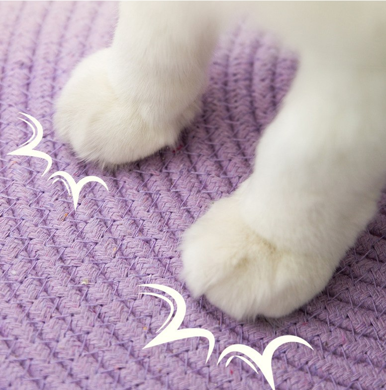Charmantes Handgewebtes Baumwollseil Katzenbett im Tiermotiv