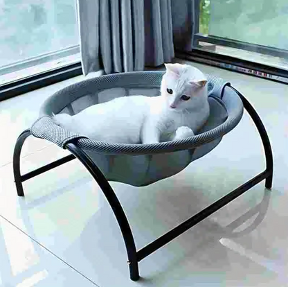Katzen Hängematte – Atmungsaktives Katzenbett Mit Stabilen Metallgestell Für Gemütliche Ruhepausen