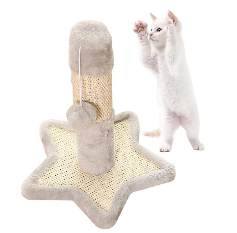Katzenkratzbaum im Herz- Oder Stern-Design mit Spielzeug