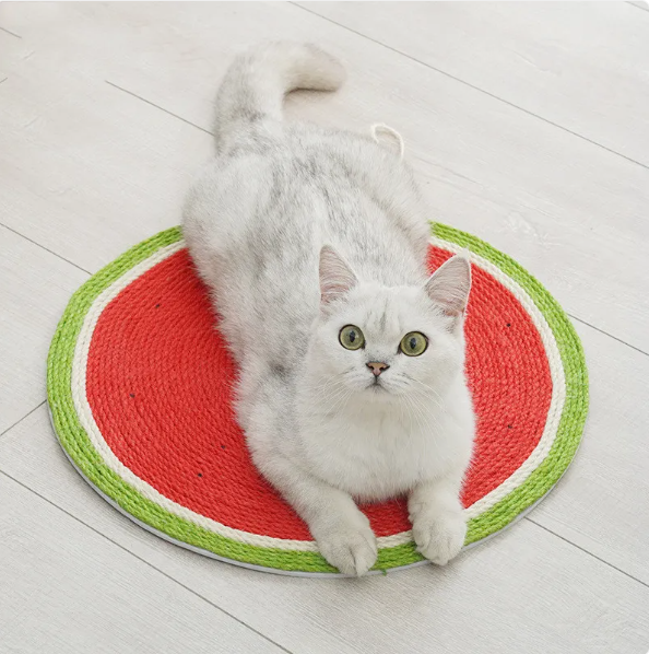 Katzen Kratzmatte In Fruchtform – Wassermelon und Karotten Design