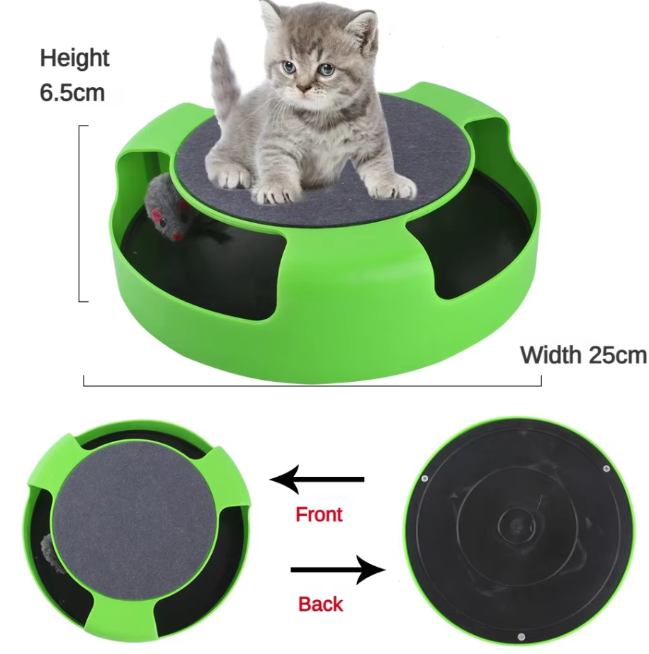Interaktives Katzenspielzeug mit Maus – Spielzeug mit Beweglicher Maus für Katzen