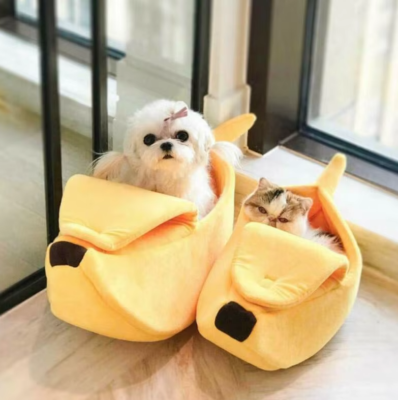 Bananenform Pet Nest für Hunde und Katzen – Komfortable Winterbettchen für Haustiere