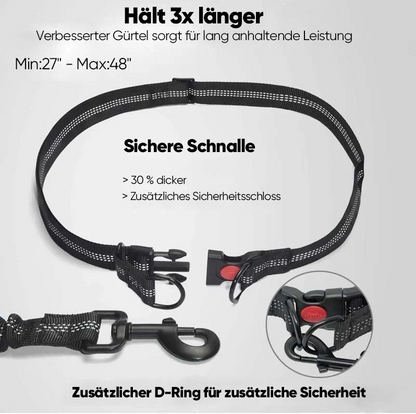 Freihändige Hundeleine mit Bauchtasche