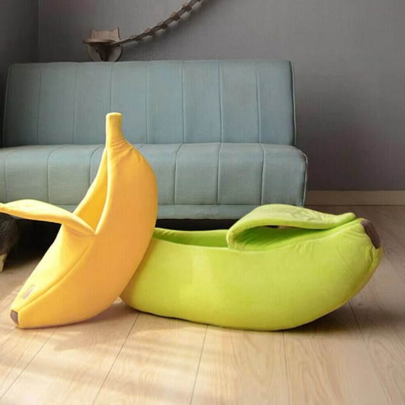Bananenform Pet Nest für Hunde und Katzen – Komfortable Winterbettchen für Haustiere