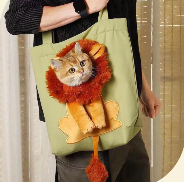 Katzen-Tragetasche im Tierkostüm-Design – Bequeme Tasche für Haustiere in lustigen Motiven